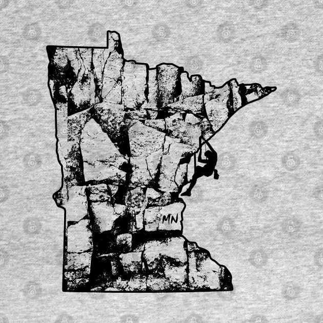 Rock Climbing Minnesota Rock Climber State Map by TeeCreations